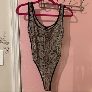 Snakeskin Print Bodysuit